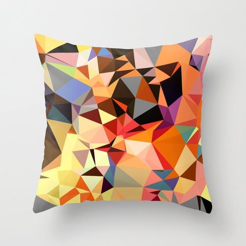 Geometric Pillow Cover - Orange - Throw Pillows