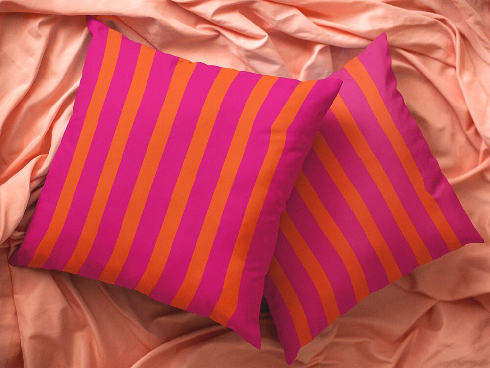 Pink and Orange Pillow Cover