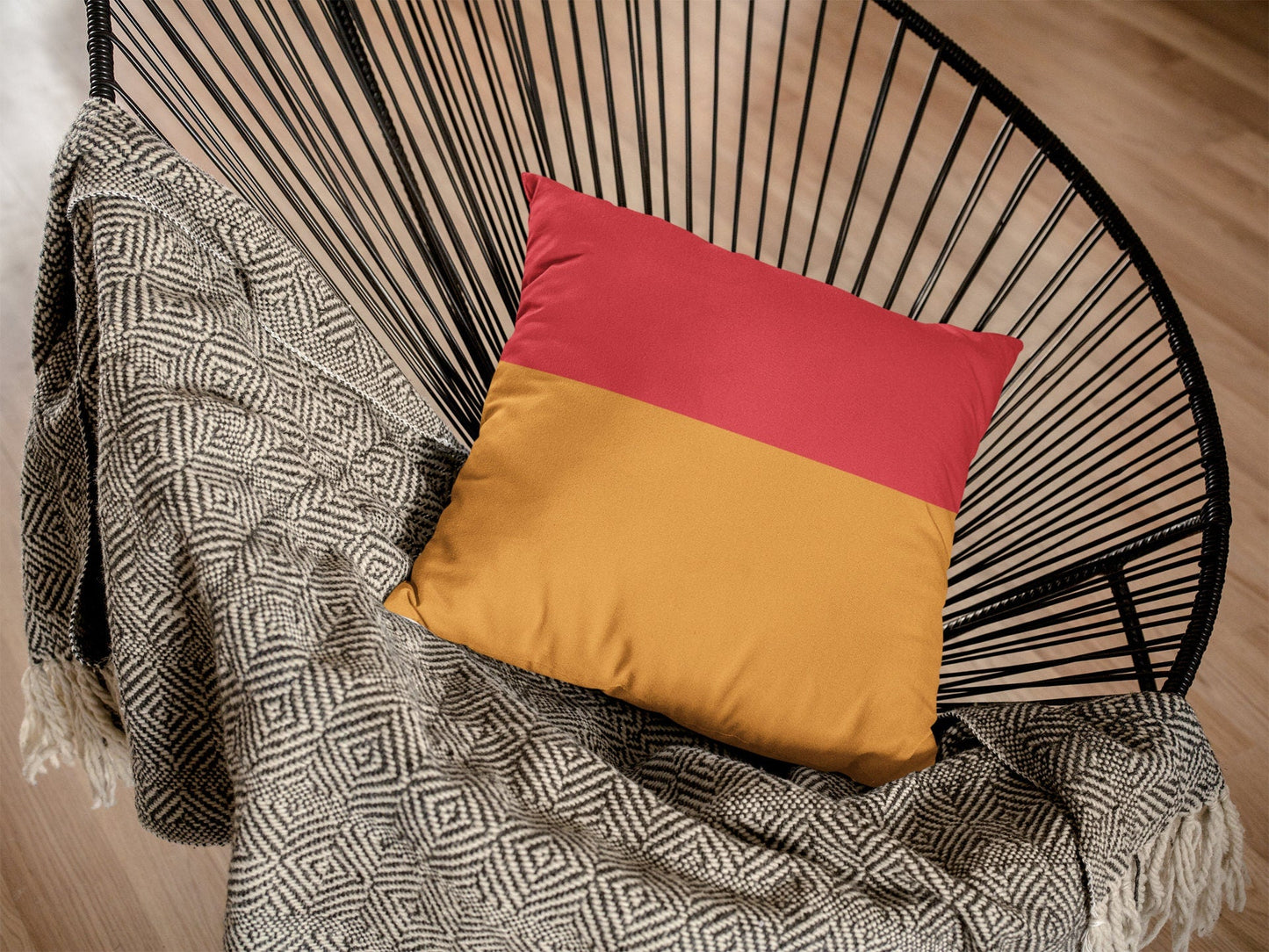 Red and Orange Colorblock Pillow Cover
