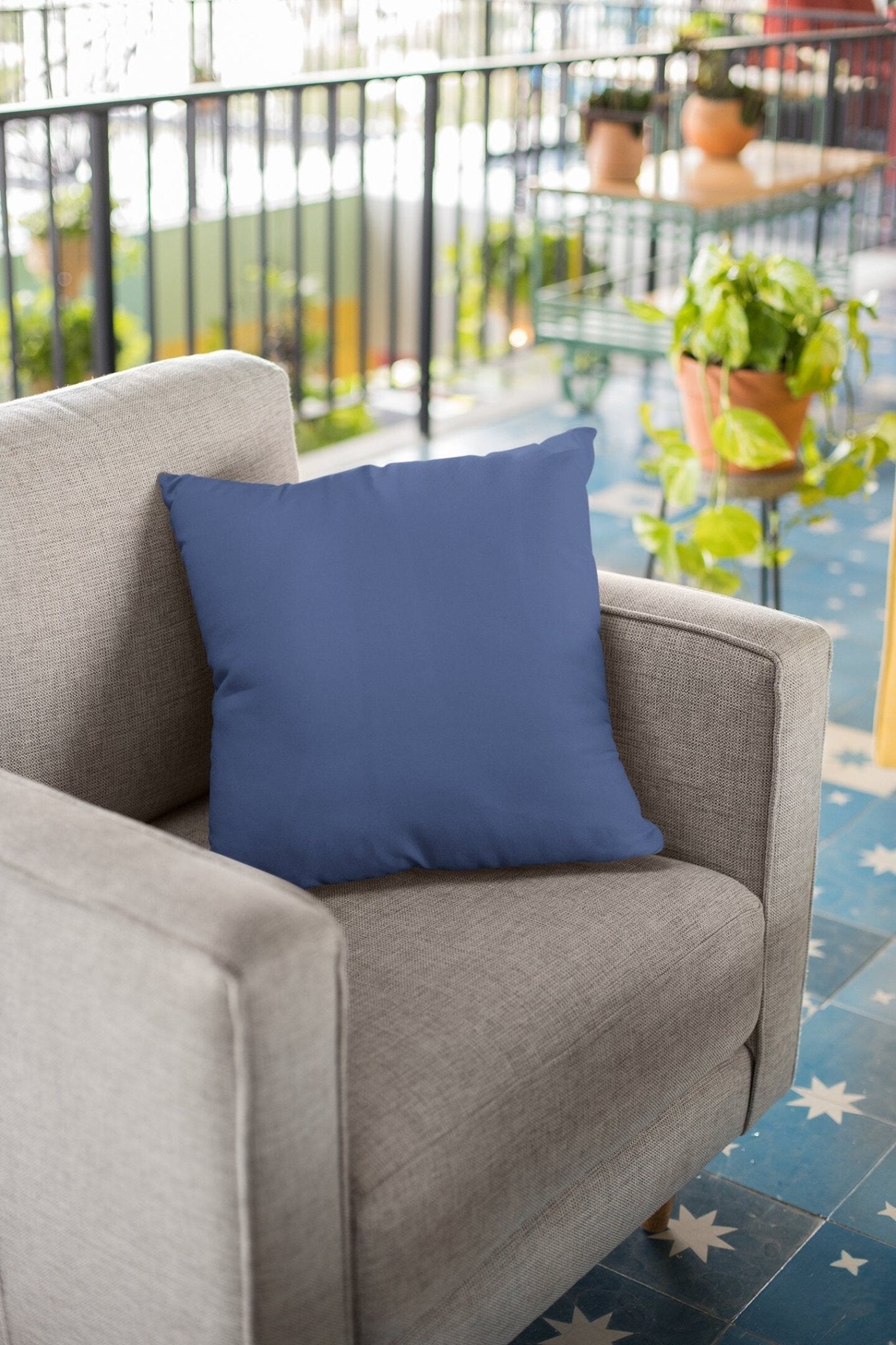 Solid Blue Throw Pillow Cover