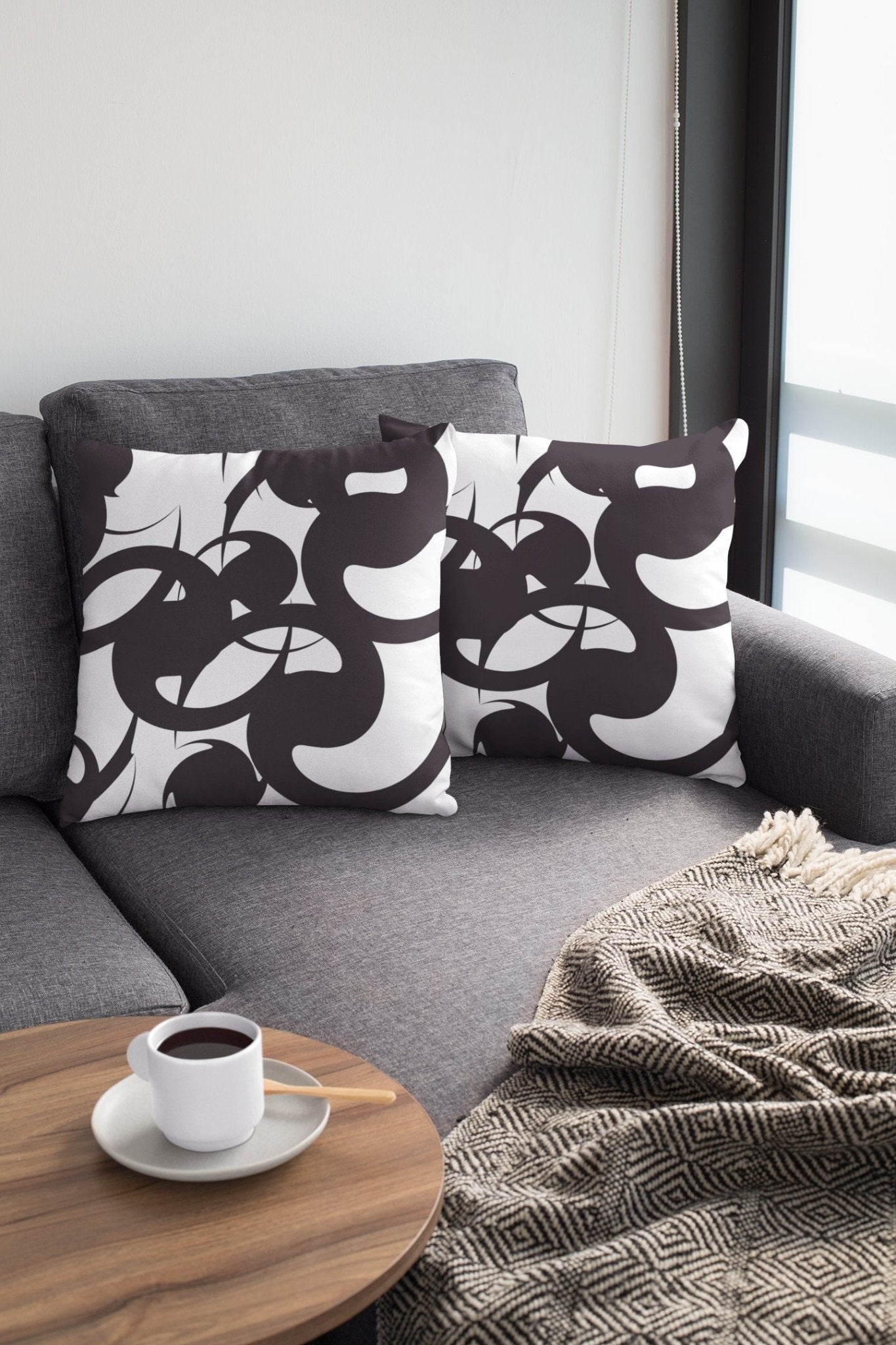 Abstract Pillow Cover - Black and White