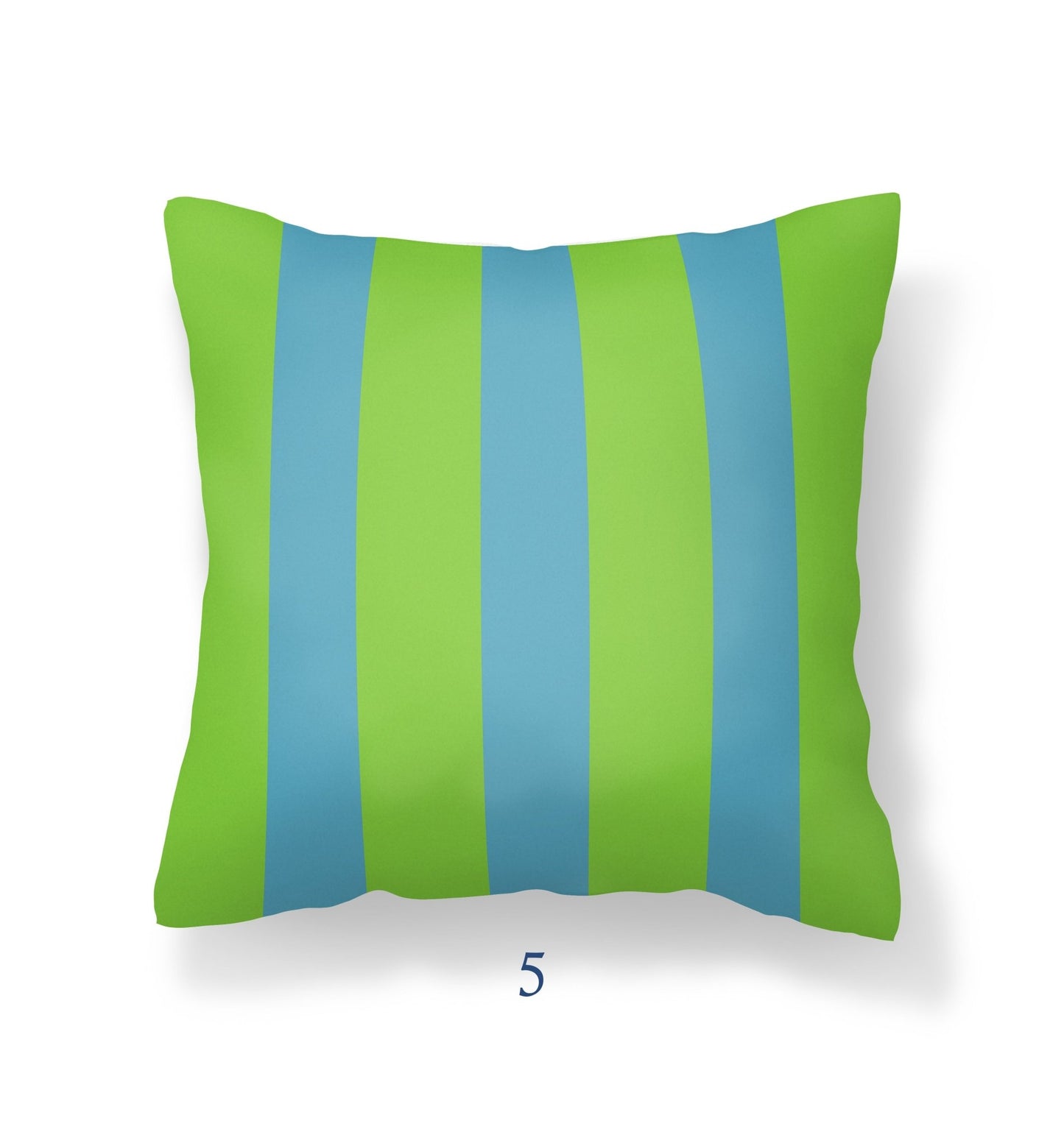 Blue and Green Striped Outdoor Pillows - Mix and Match