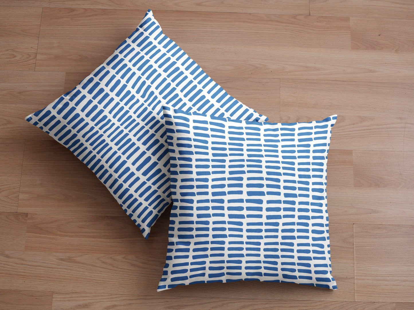 Blue and White Pillow