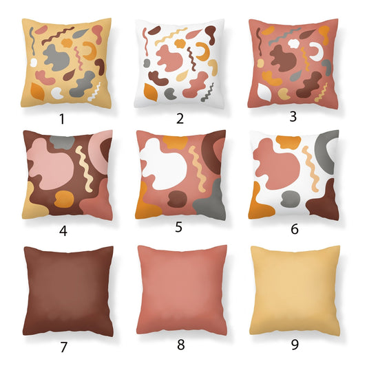 Boho Pillow Covers - Fun, Abstract Mix and Match - Throw Pillows