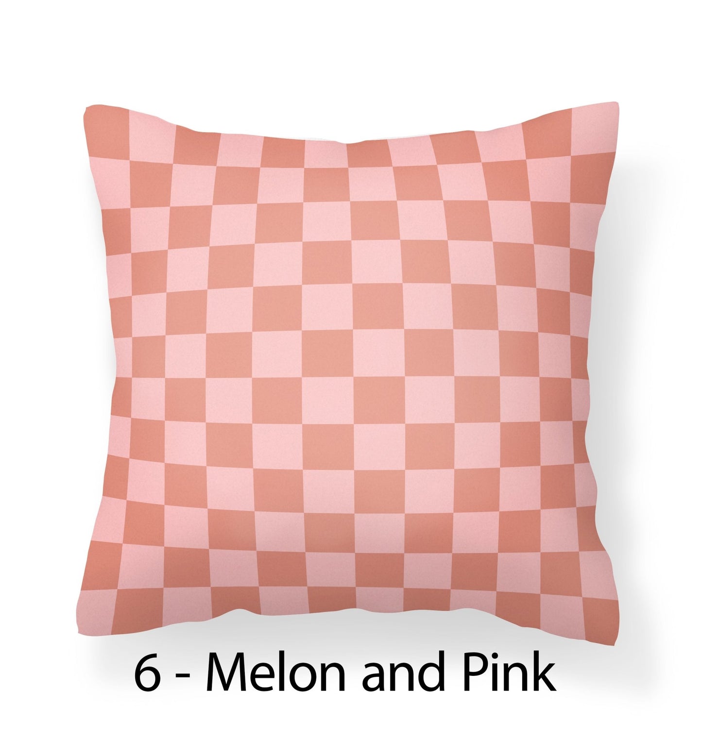 Checked Pillow Covers - Black, White, Green, Coral, Tan and Pink