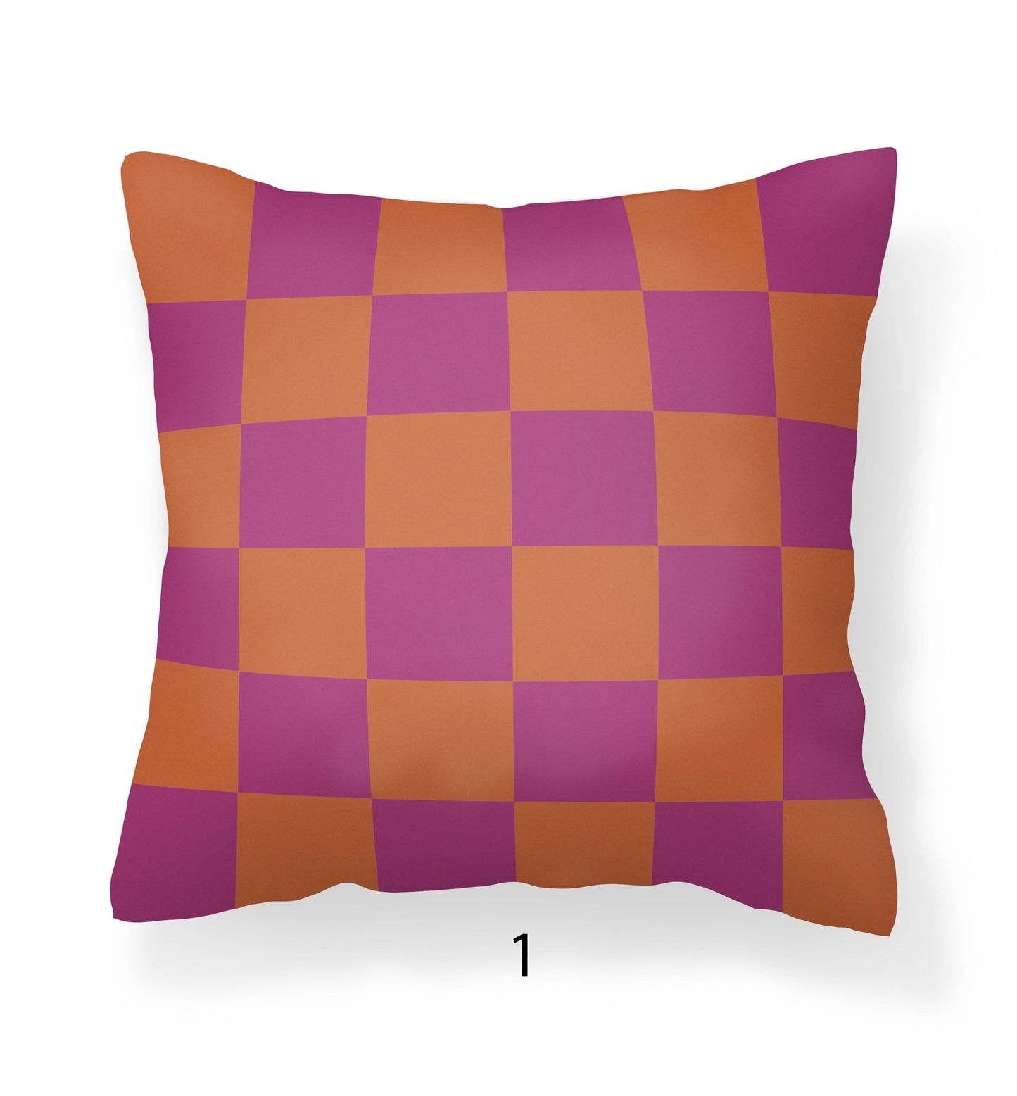Checkerboard Pillow Case - Red, Orange, Green, Dogwood