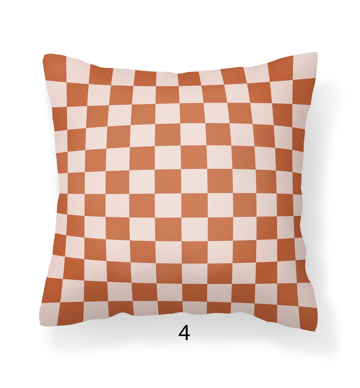 Checkerboard Pillow Case - Red, Orange, Green, Dogwood