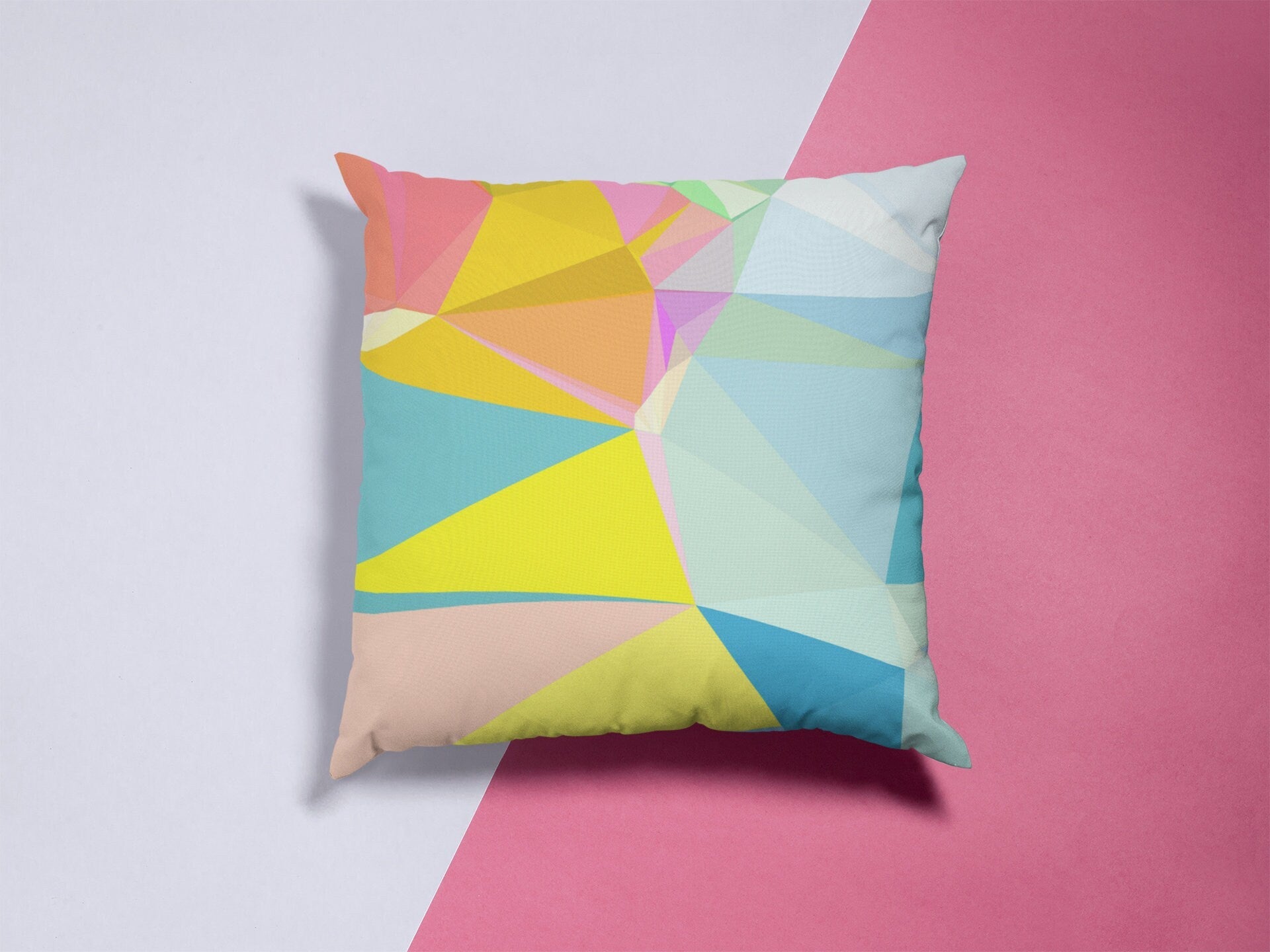 Yellow Geometric Pillow