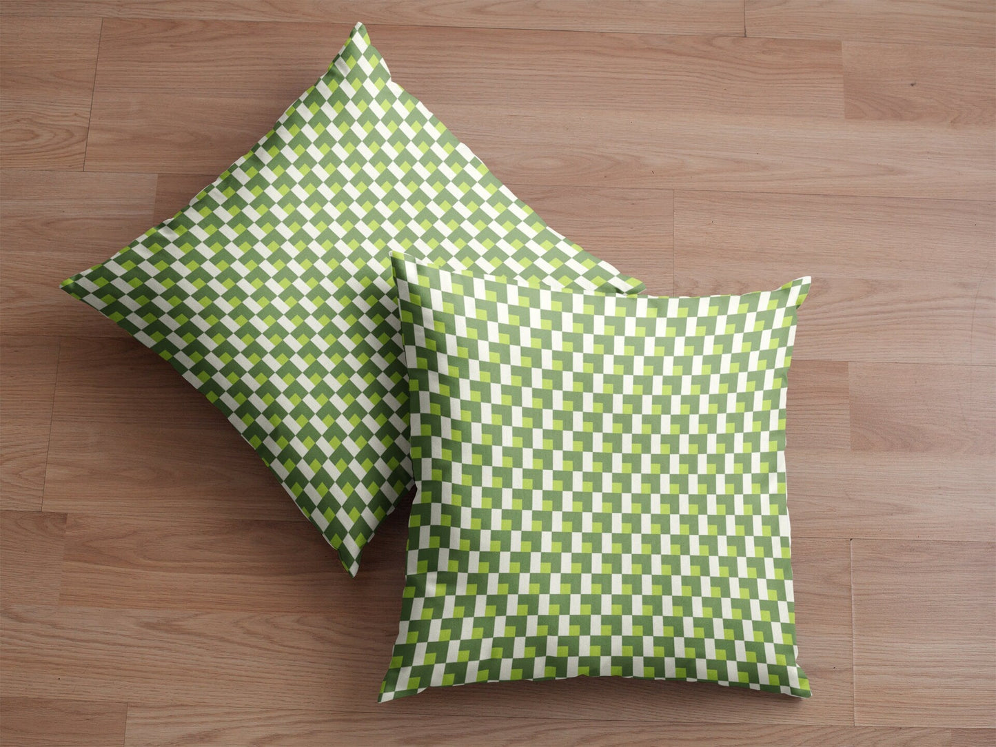 Green Checked Cushion Covers