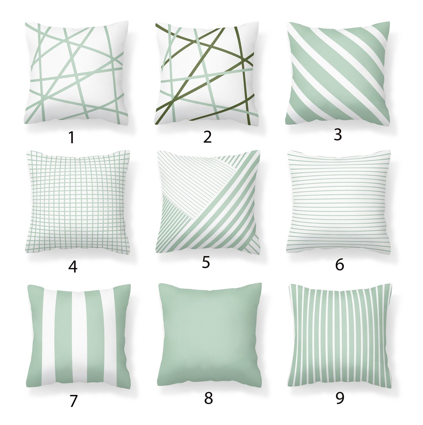 Green Outdoor Pillows - Light Green Stripes - Throw Pillows