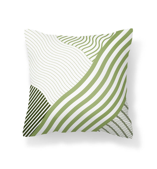 Green Striped Outdoor Pillow - Throw Pillows