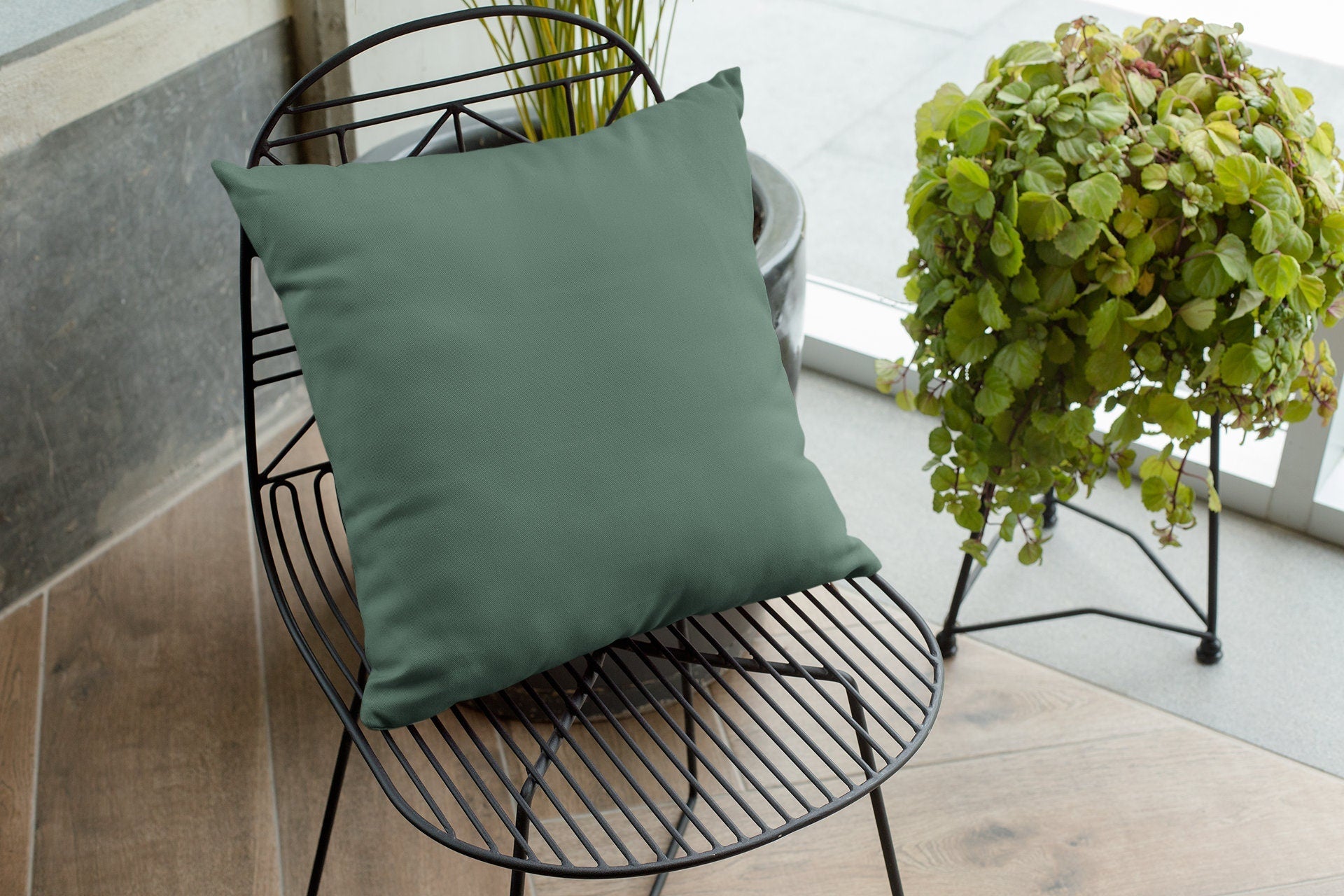 Green outdoor pillow