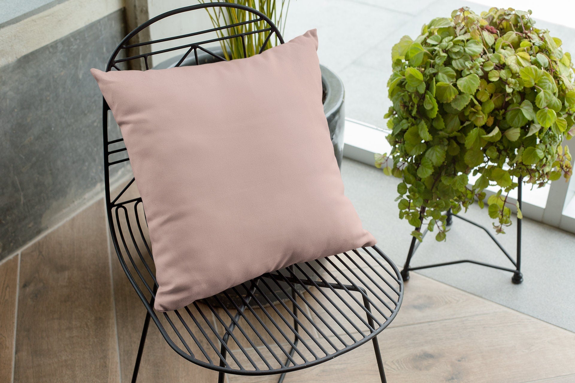 Light Pink Outdoor Pillow, Insert Included, Outdoor Patio Decor