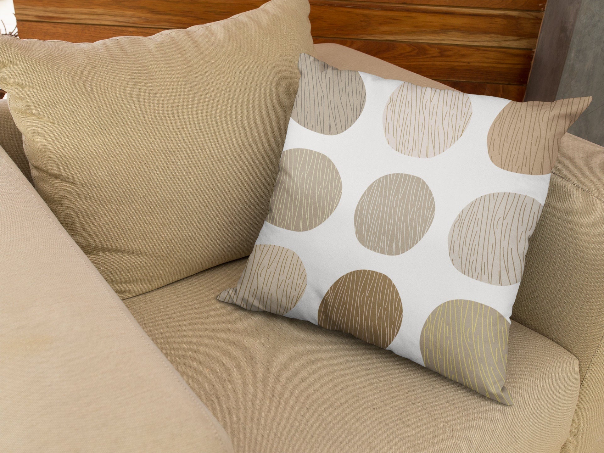 Neutral Pillow Cover - Boho Circles - Throw Pillows