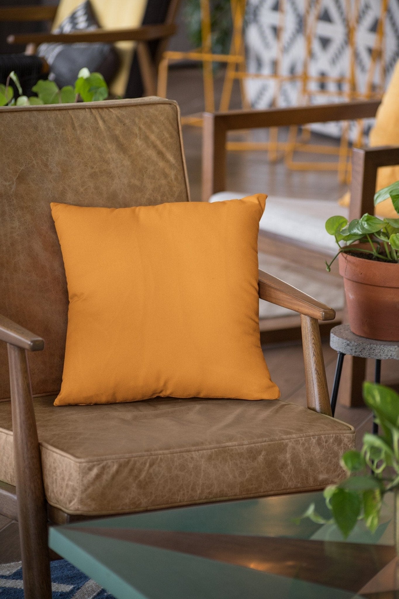 Orange Outdoor Throw Pillow