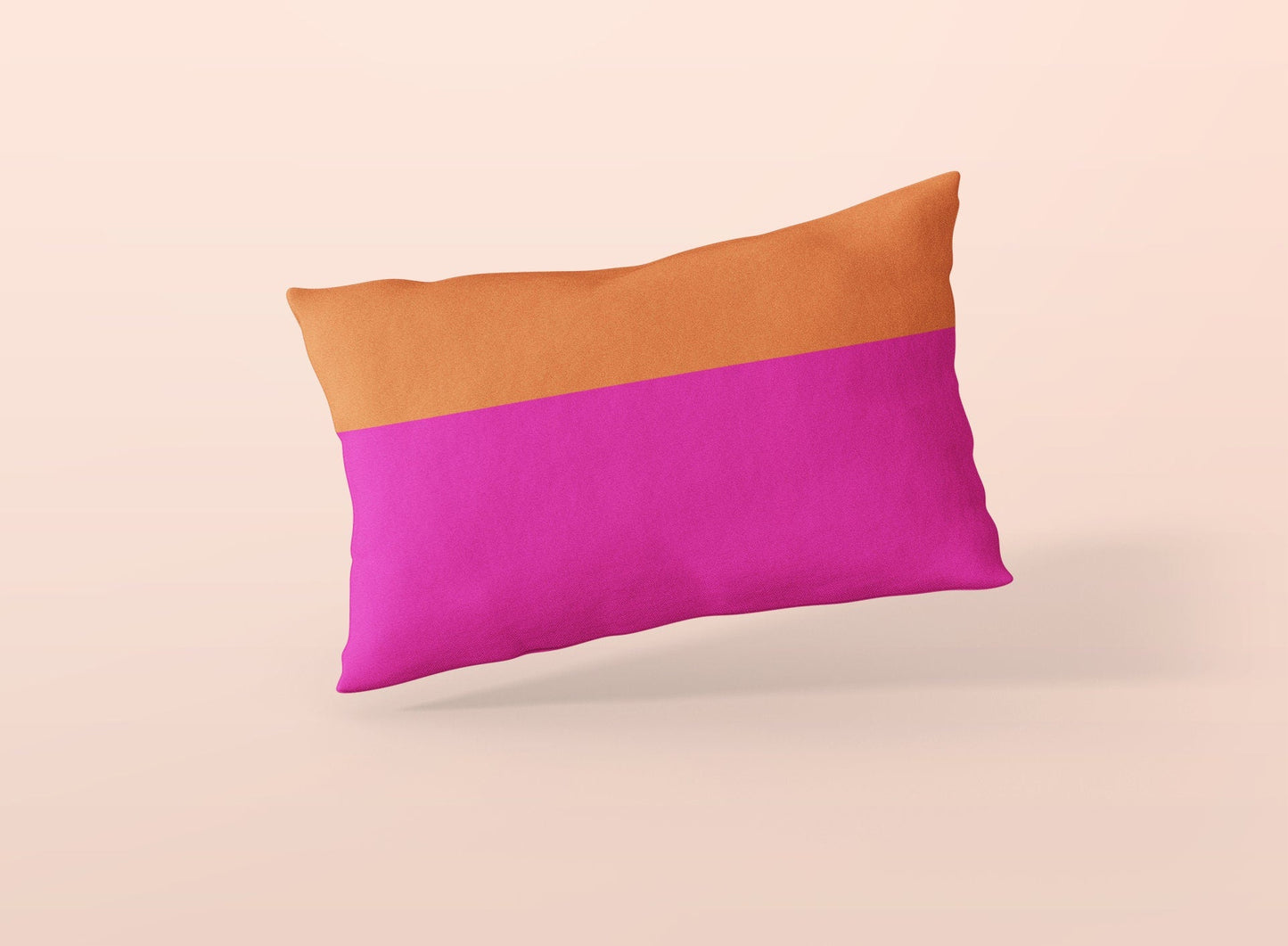 Outdoor Lumbar Pillow, Pink and Orange Color Blocking