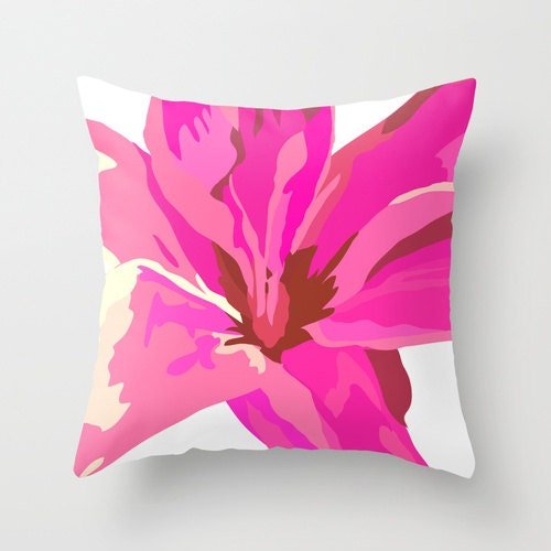 Pink Floral Outdoor Pillow
