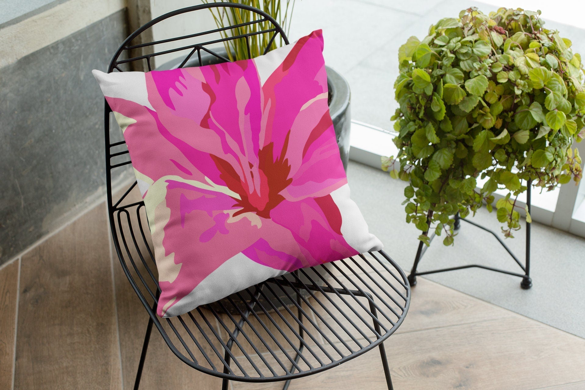 outdoor flower pillow