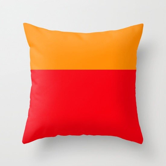 Red Orange Pillow Covers - Colorblock