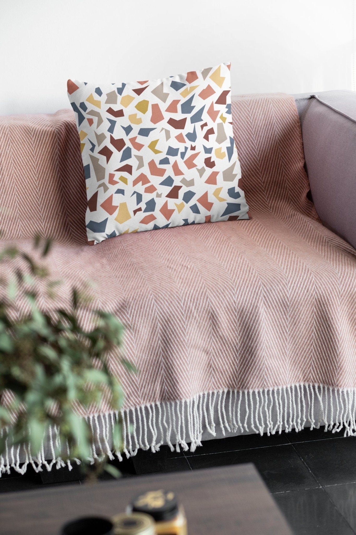 Terrazzo Pillow Cover - Multicolored Pattern