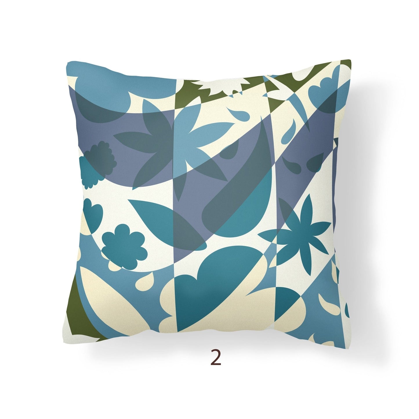 Yellow and Blue Outdoor Pillow