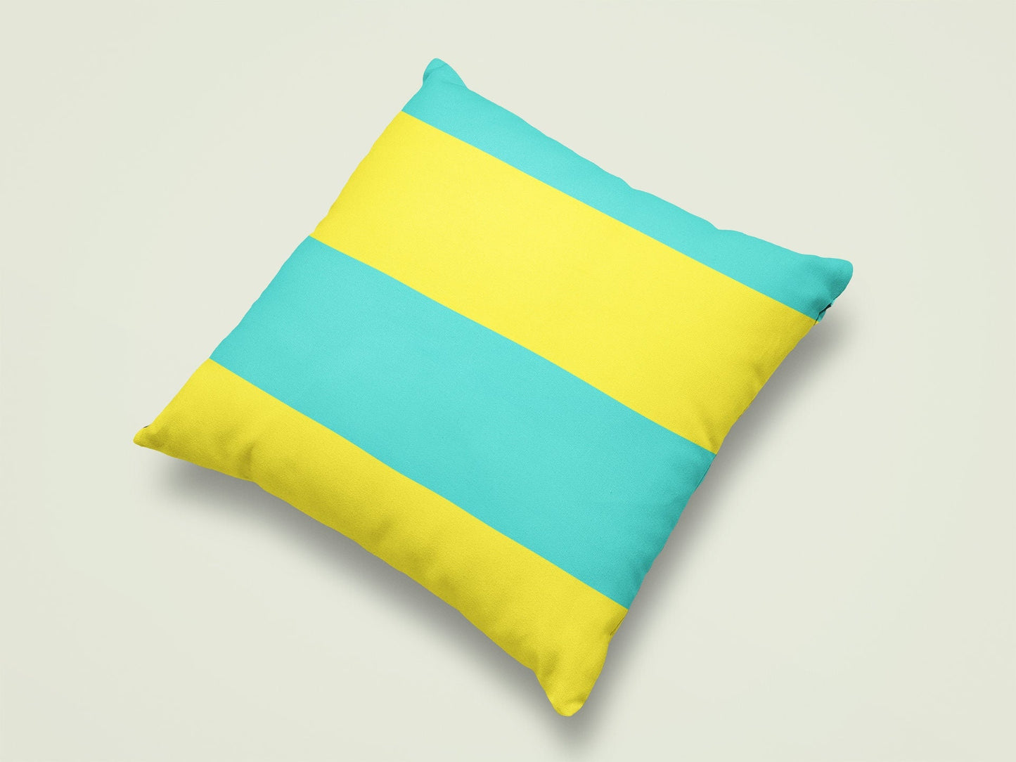 Yellow and Blue Throw Pillow Cover